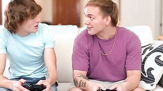 Spikey Dee and Joshua Lewis are gaming together and dig some charming ribbing. When Demi Diveena comes home, Spikey and