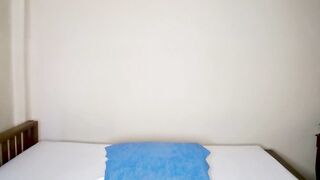 Wet Asian teen masturbated after posing