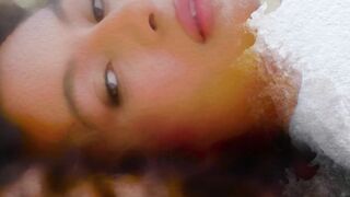 Curly goddess teen showed perfect body