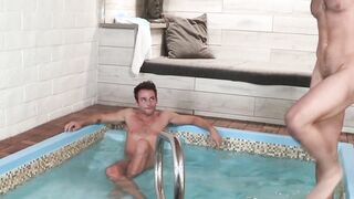 Handsome gay records while sucking a big hard cock