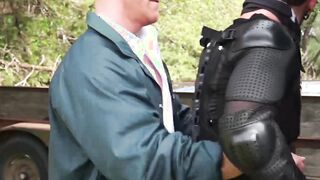 Young gay roughly ass fucked by muscular blond officer