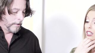 Experienced mature guy ass fucks hairy babe in bed