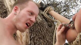 Naughty tied up bitch enjoys being anallized hard and rough