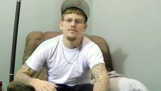 Tattoed Ivy jerks off his cock and drains his balls of cum
