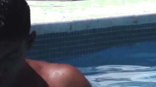 Latino pool boy is about to get drilled bareback