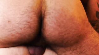 Big booty bear puts his dick inside of lovers tight booty