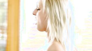 Petite blonde babe enjoys sucking and riding her lovers dick