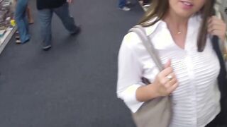 Natural tits hottie blows cock before hard office pounding