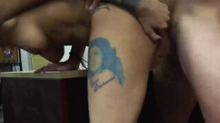Short hair inked babe hidden camera hard pawnshop drilling Hoe 3