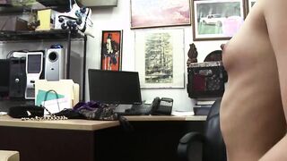 Lucky pawnshop owner filling up hot tight pussy missionary