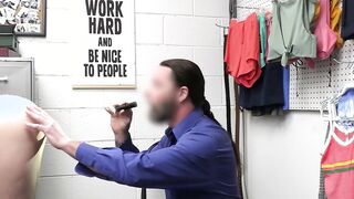 Shoplifting ends on a guards big dick