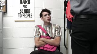 Nerdy stud Mark Something assfucked by officer Cole Church