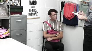 Nerdy stud Mark Something assfucked by officer Cole Church