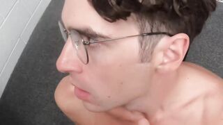 Nerdy stud Mark Something assfucked by officer Cole Church