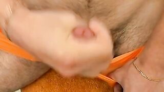 Pretty young gay dude wanks his dick while in underwear