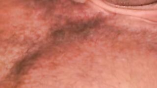 Freaky voluptuous homo wanks his cock and cums solo