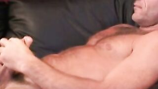 Freaky voluptuous homo wanks his cock and cums solo