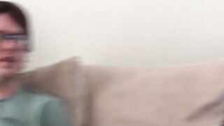 Amateur chokes on nerd dick and moaning as it fills her hole