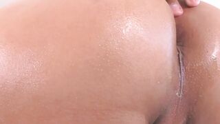 Dildo action with some cock stroking with this solo shemale