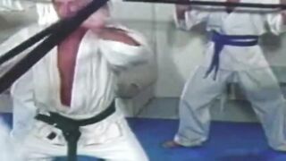 Karate stud fucked raw before his body is cum-showered