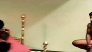 Hung black jocks threesome fuck while voyeur jerks off