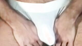 Stud vintage male strokes hairy big cock before cumming solo