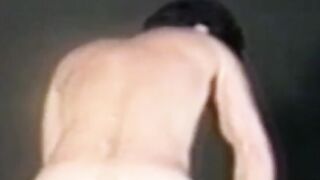 Stud vintage male strokes hairy big cock before cumming solo
