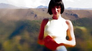 Passion hiking with petite teen model