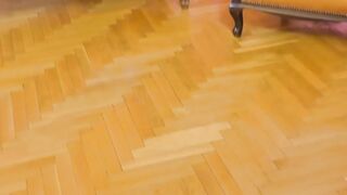 Young teen slut sucks old cock and rides it in POV