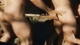 Gay cowboys having an orgy with lots of cocksucking fun