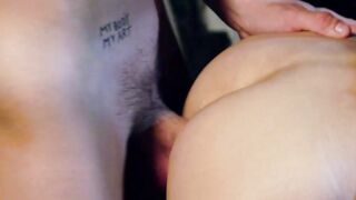 Gay anal sex in convertable in the middle of the night