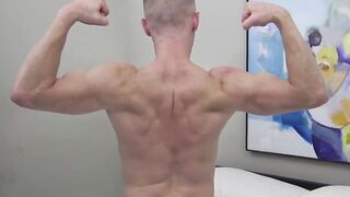 Stunning jockstrap young gay solo jerking off his huge cock