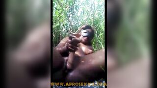 Black outdoors masturbation