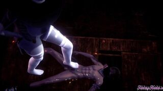 Resident Evil Anime - Lady Dimitrescu toejob and boned BONDAGE - Hentai Manga Hentai Porn
