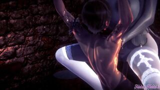 Resident Evil Anime - Lady Dimitrescu toejob and boned BONDAGE - Hentai Manga Hentai Porn