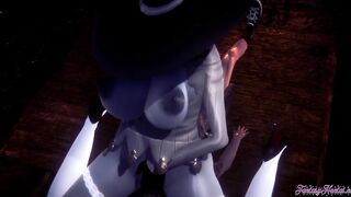 Resident Evil Anime - Lady Dimitrescu toejob and boned BONDAGE - Hentai Manga Hentai Porn