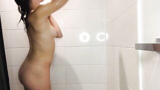 Tiny Hispanic Nadia Angel Shower Shaving Cunt Lotion Routine