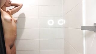Tiny Hispanic Nadia Angel Shower Shaving Cunt Lotion Routine