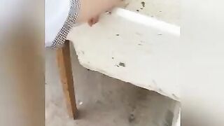 OUTDOORS QUICKIE SEX into Rooftop to my Mexican 18 Year Old Neighbors, She’s a sexy College bimbos Washing the Clothes! VOL two