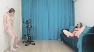 Milf and Daughter Masturbate While Looking at Each other - Taboo!