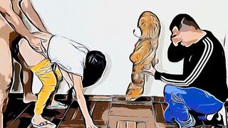 I Bring a Bear to my Gf as a Gift and I Find Her Fucking Her Girlfriend - My Gf Screams Like a Perverted Whore and I'm a Cuckold Bf NTR Cardboard Version