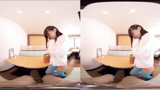 VR　Exposed sex inside a diner! She shows her titties and says "I'm so embarrassed! Bareback Cumshot
