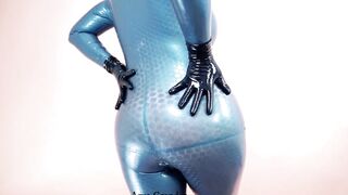 rubber bondage performer wear pvc clothing for satisfaction and dirty role play fetish games