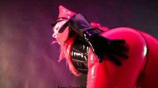 rubber bondage performer wear pvc clothing for satisfaction and dirty role play fetish games