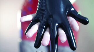 rubber bondage performer wear pvc clothing for satisfaction and dirty role play fetish games