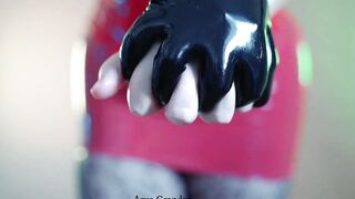 rubber bondage performer wear pvc clothing for satisfaction and dirty role play fetish games