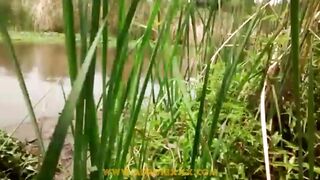Outside nude solo cunt with mouth