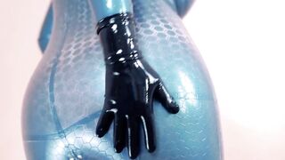 cougar bondage camgirl Arya Grander inside rubber pvc catsuit bdsm posing free porn movie
