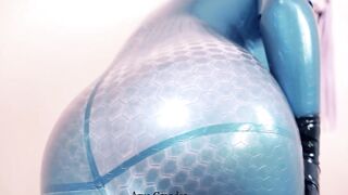 cougar bondage camgirl Arya Grander inside rubber pvc catsuit bdsm posing free porn movie