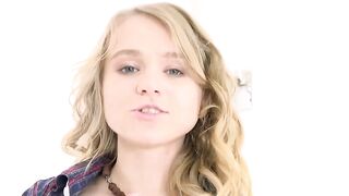 Slim Blonde Teenagers Into Jean Shorts Gets Anal Creampied
